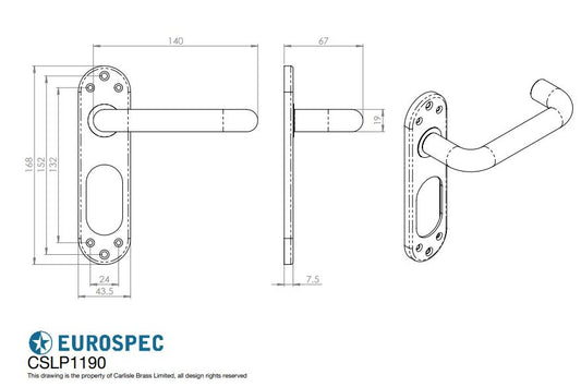 Stainless Steel Safety and Straight Lever on Inner Backplate