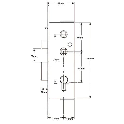 Gibbons Monalock Copy Gearbox With Snib For Aluminium Doors - Lift Lever or Double Spindle