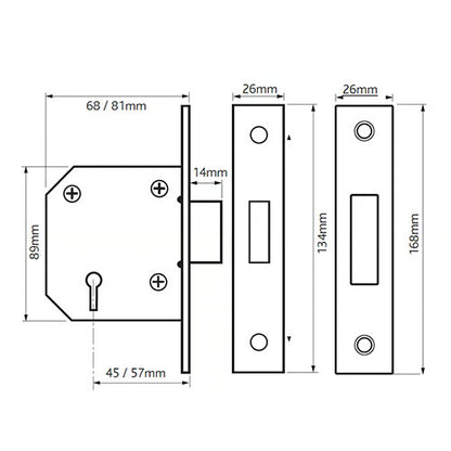 2103 Strongbolt 3 Lever Mortice Deadlock