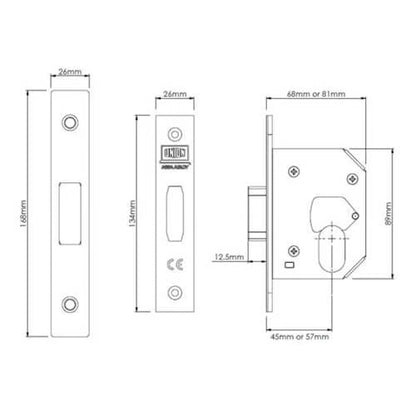 21OV Strongbolt Oval Mortice Deadlock
