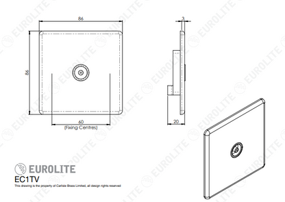 Concealed 3mm Tv Socket