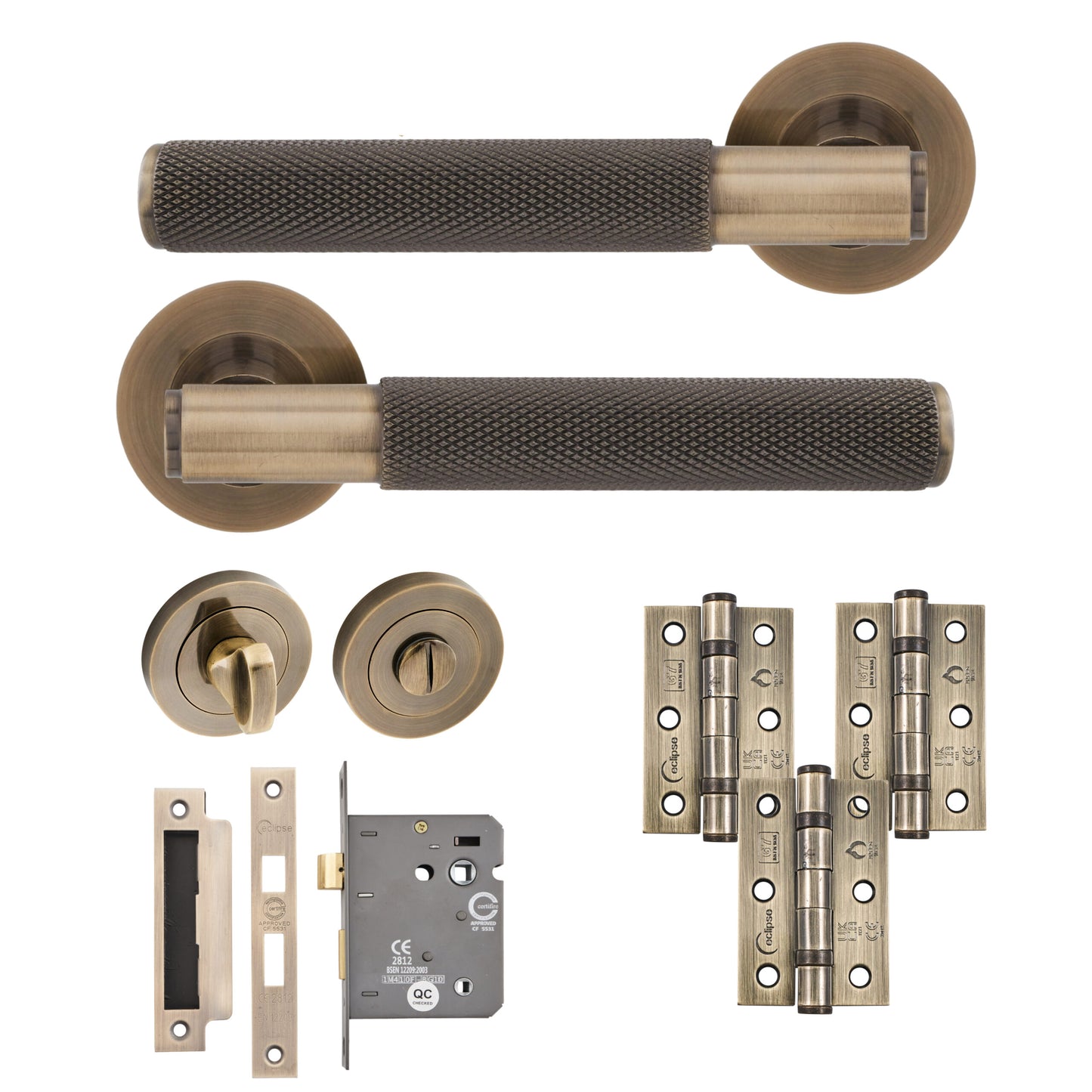 Knurled Lever Bathroom Pack (3 Finishes)
