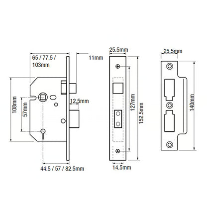 2277 3 Lever Mortice Sashlock