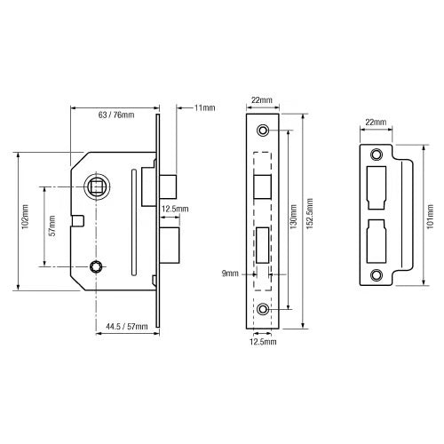 2294 Bathroom Mortice Sashlock