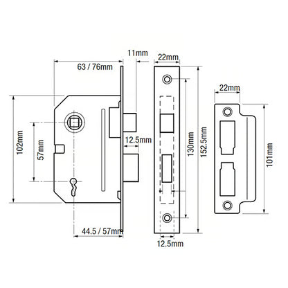 2295 2 Lever Mortice Sashlock