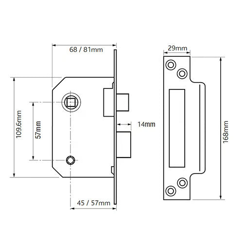 22WC Strongbolt Bathroom Mortice Sashlock