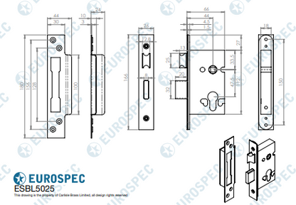 Euro Profile High Security Cylinder Sashlock (Lock Case Only)