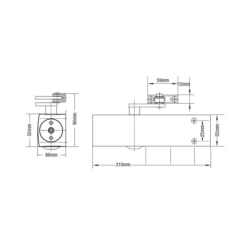 2130B Size 2-6 Overhead Door Closer