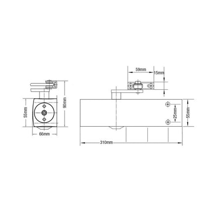 2130B Size 2-6 Overhead Door Closer