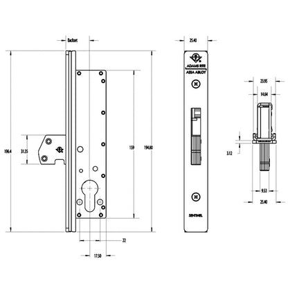 2600 Sentinel Euro Hookbolt Case for Metal Doors