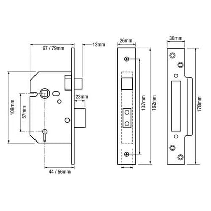 Fortress British Standard 3621:2007 Mortice Sashlock
