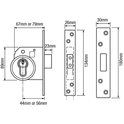 263 Euro Mortice Sashlock