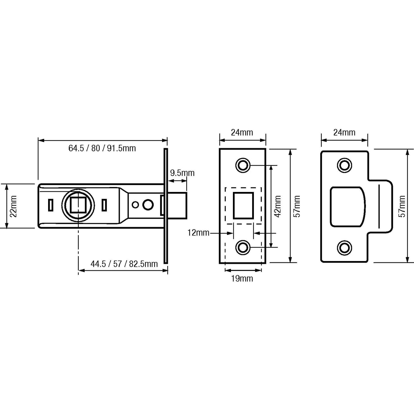 2648 Mortice Tubular Latch