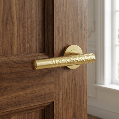 Hammered Spitfire Lever on Round Rose