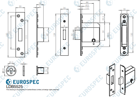 Easi T 5 Lever BS Deadlock