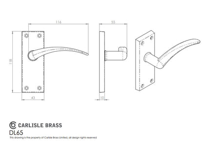 Wing Lever on Short Latch Backplate