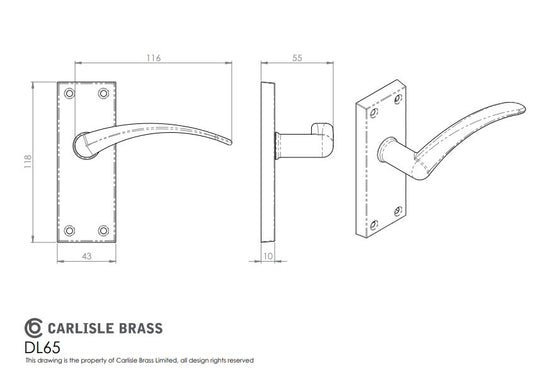 Wing Lever on Short Latch Backplate