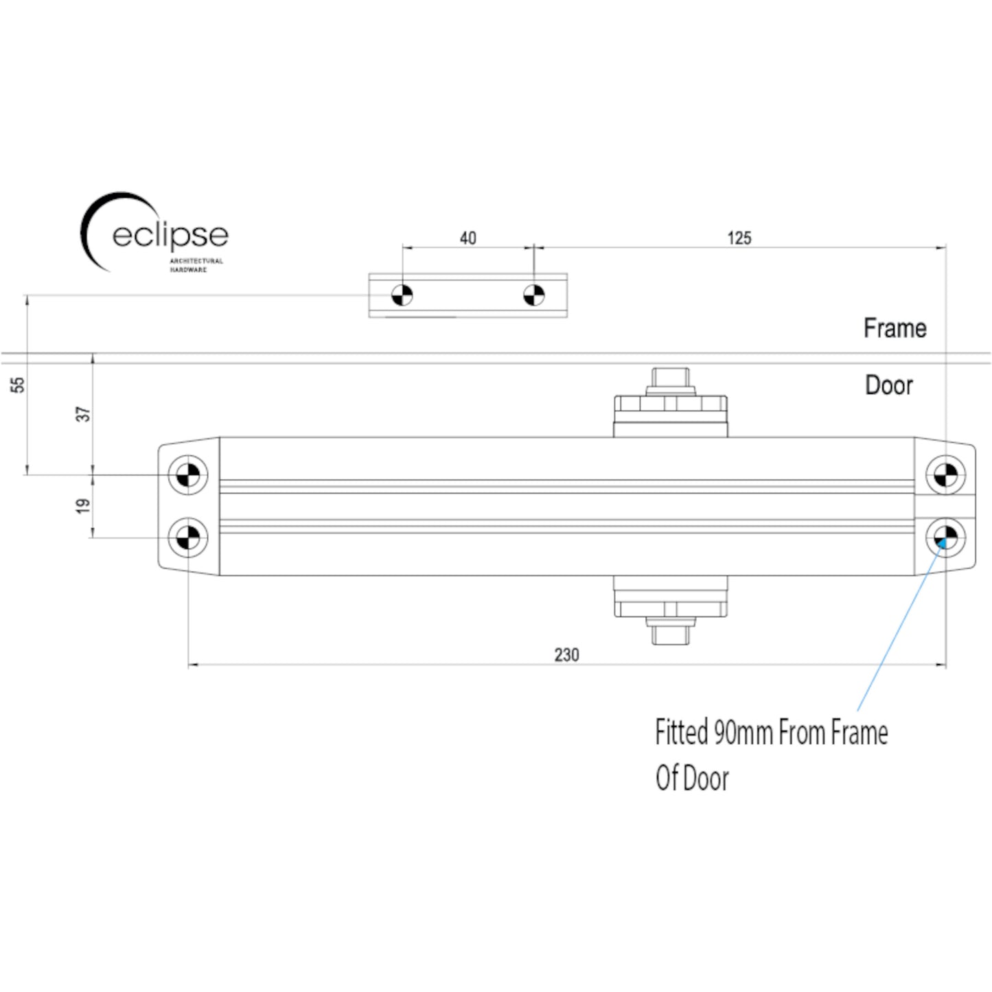 Polished Brass 93 Series 2-4 Door Closer