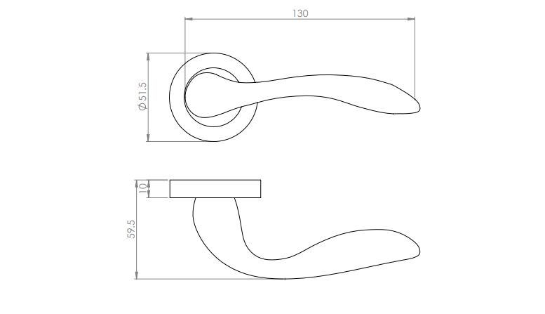 Giava Lever on Round Rose
