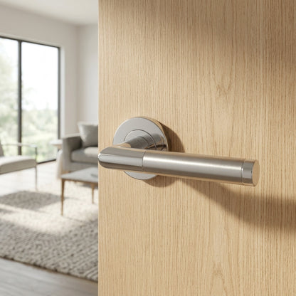 Treviri Mitred Round Bar Lever on Sprung Rose