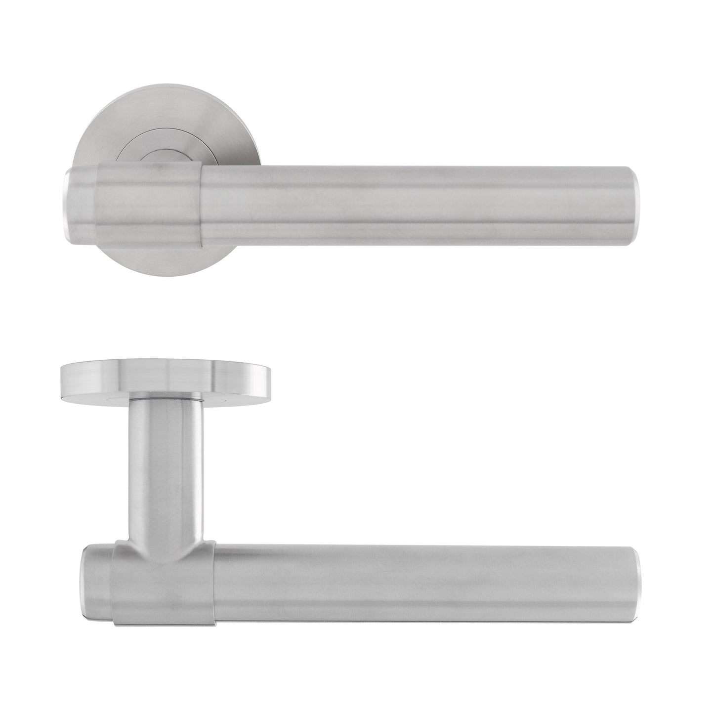 Solid Stainless 304 Collared Lever On Rose (5 FINISHES AVAILABLE)