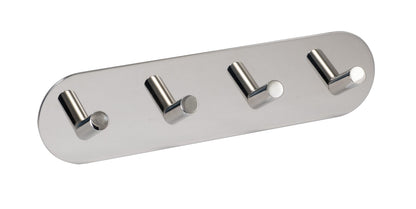 Stainless Steel Angled Quad Self-Adhesive Coat Hook