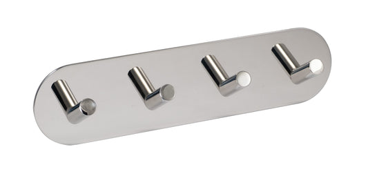 Stainless Steel Angled Quad Self-Adhesive Coat Hook