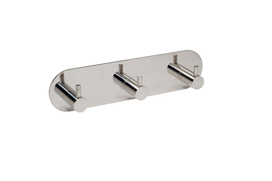Stainless Steel Treble Contemporary Self-Adhesive Coat Hook