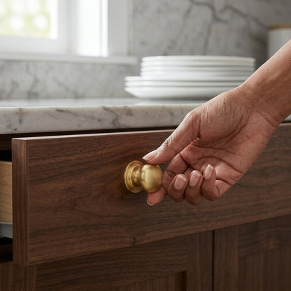 Waltz Round Cupboard Knob on Stepped Rose