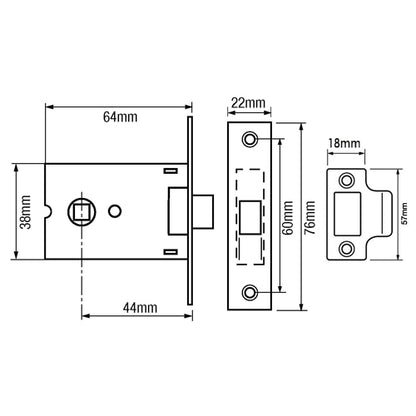 3708 Mortice Box Latch