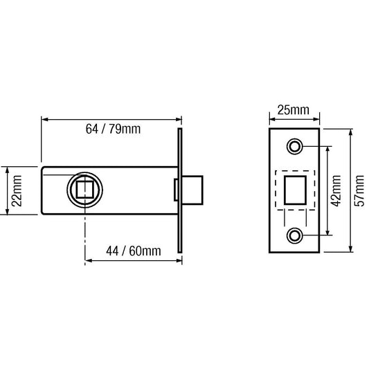 3721/3722 Mortice Tubular Latch