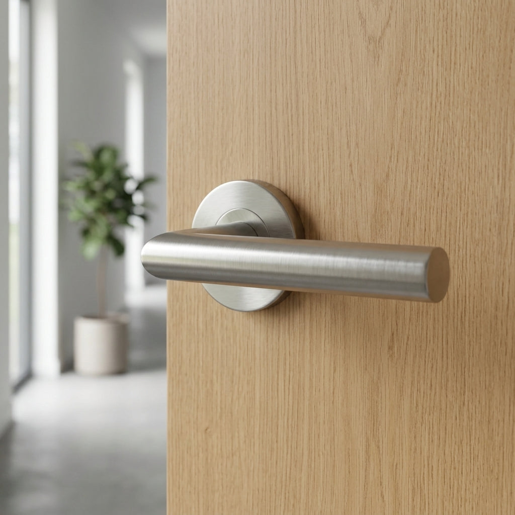 Treviri Mitred Round Bar Lever on Sprung Rose