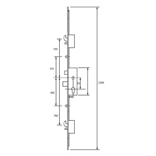 Latch Deadbolt 2 Hooks 2 Rollers Split Spindle 16mm/24mm Top Hat Faceplate Multipoint Door Lock