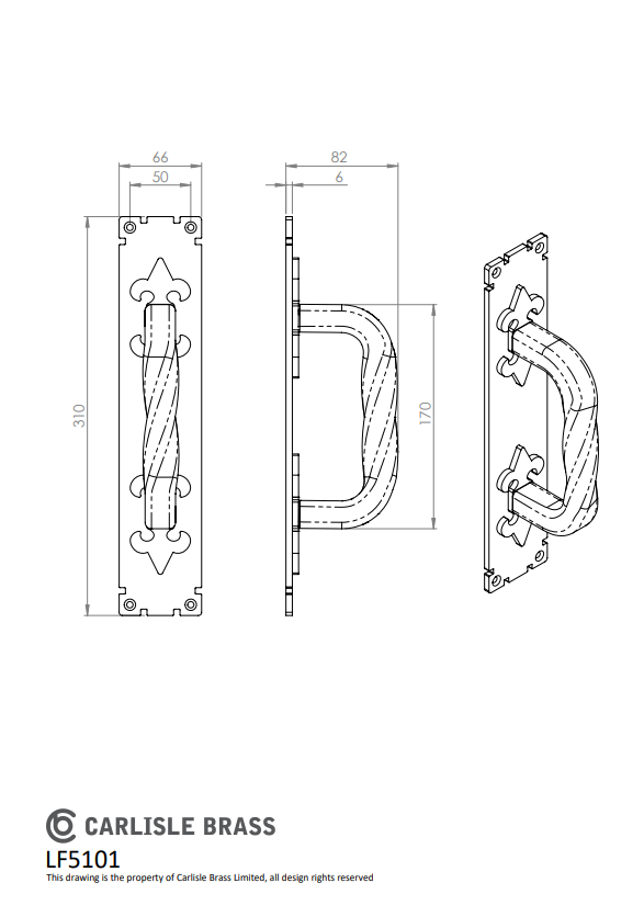 Barley Twist Pull Handle on Backplate