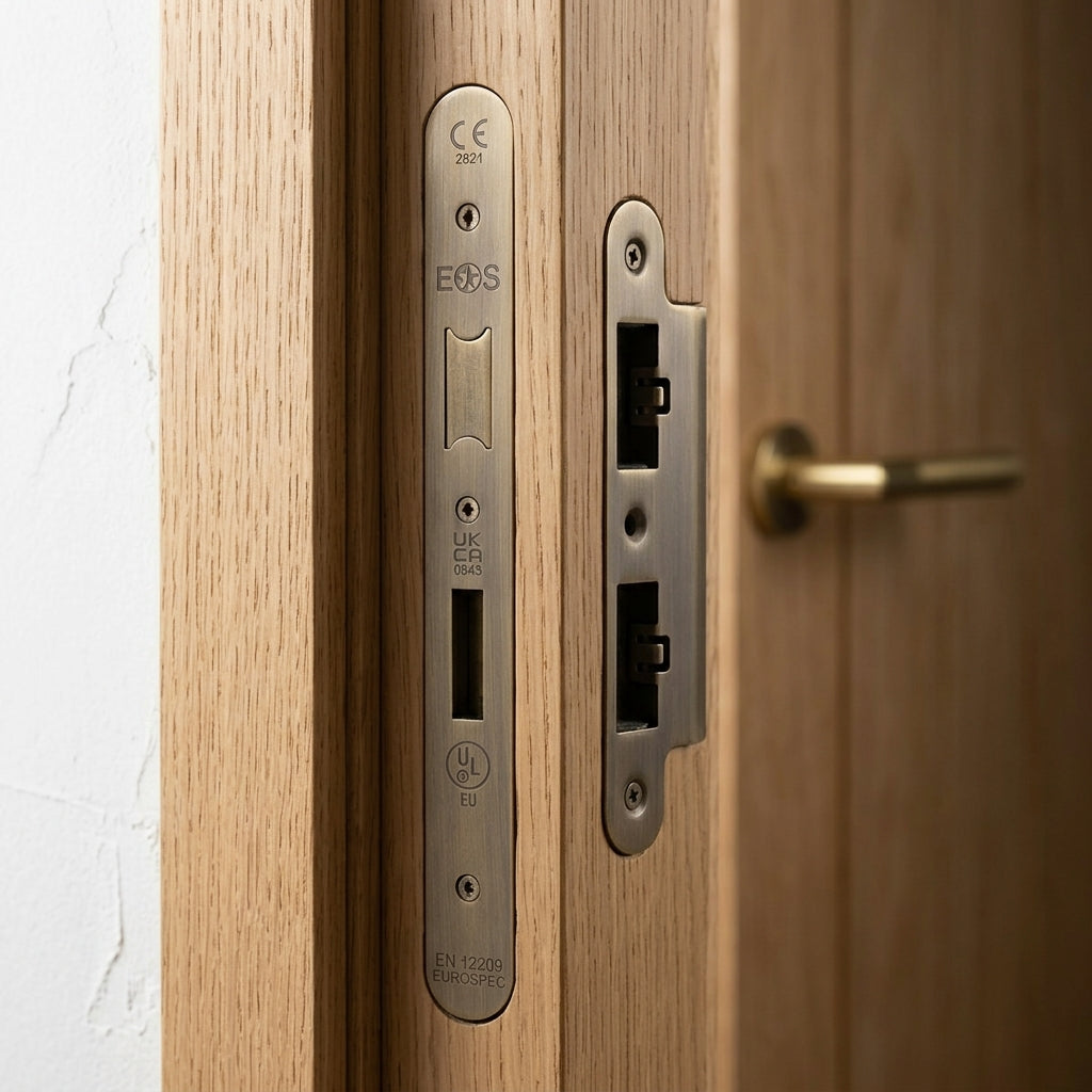 Forend Strike & Fixing Pack To Suit Din Euro Sash/Bathroom Lock