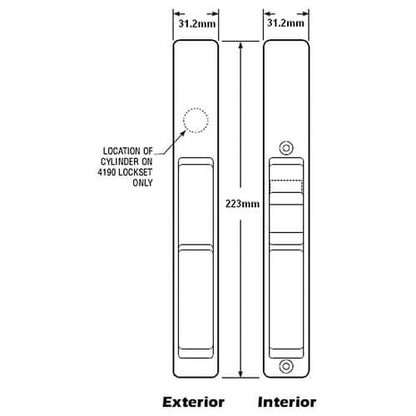 4190 Locking Handle Set for Patio Doors