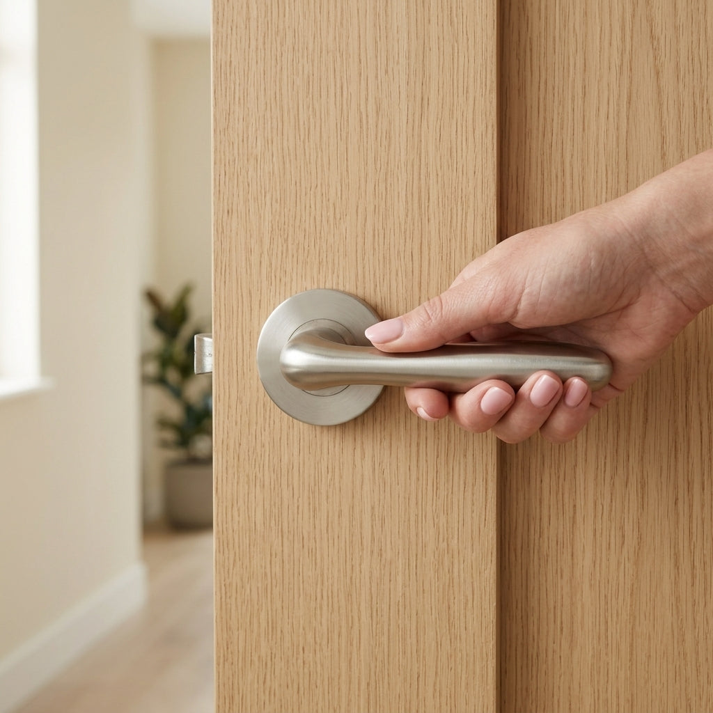 Peninsula Lever on 6mm Slim Fit Sprung Rose