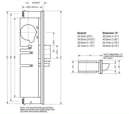4710 ScrewIn Deadlatch Case for Metal Doors