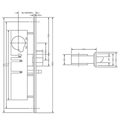 4720 ANSI Screwin Deadlatch Case for Metal Doors