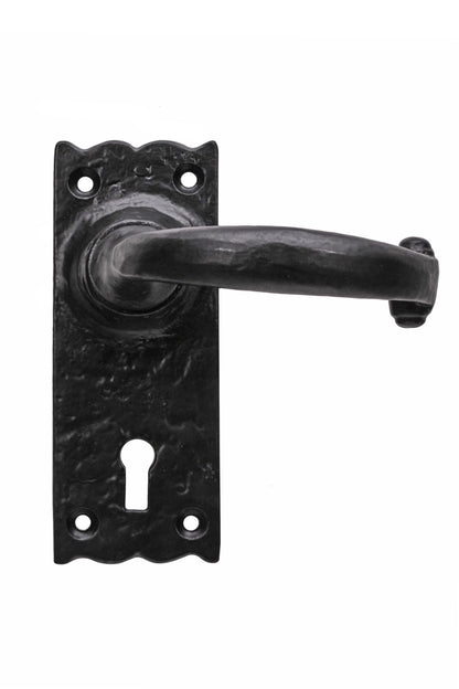 Black antique wessex lever lock/latch/bathroom set
