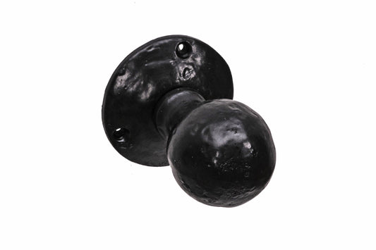 black antique round pattern mortice knob set