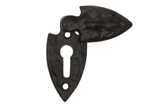 Black antique fleur-de-lys patten covered escutcheon