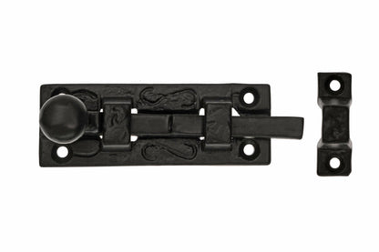 Black antique ball knob pattern straight door bolt