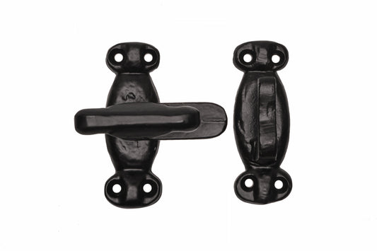 Black antique cupboard latch set
