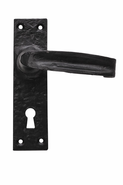 Black antique warwick lever lock/latch/bathroom set