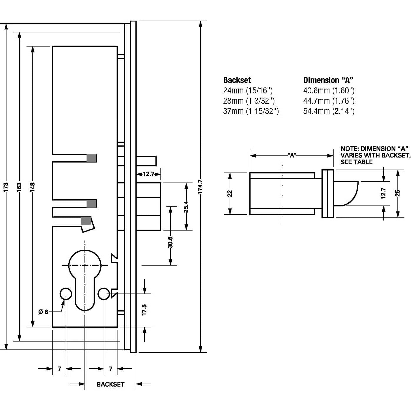 4750 Euro Deadlatch Case for Metal Doors