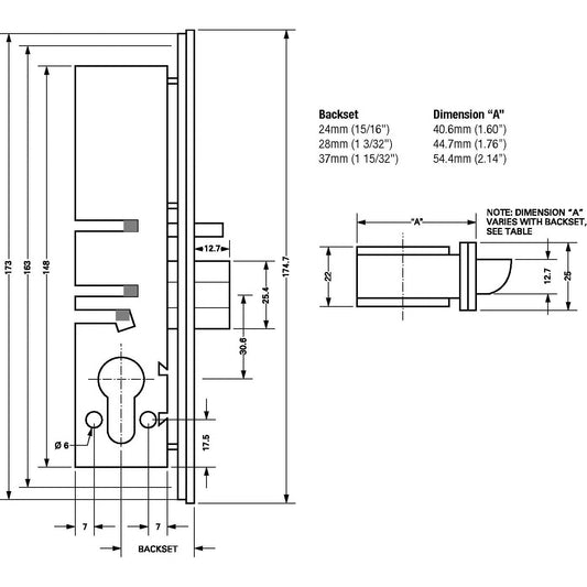 4750 Euro Deadlatch Case for Metal Doors