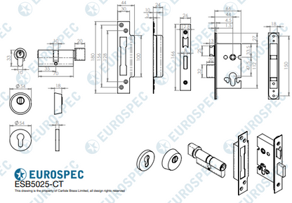 Easi T Euro Profile BS Cylinder and Turn Sashlock