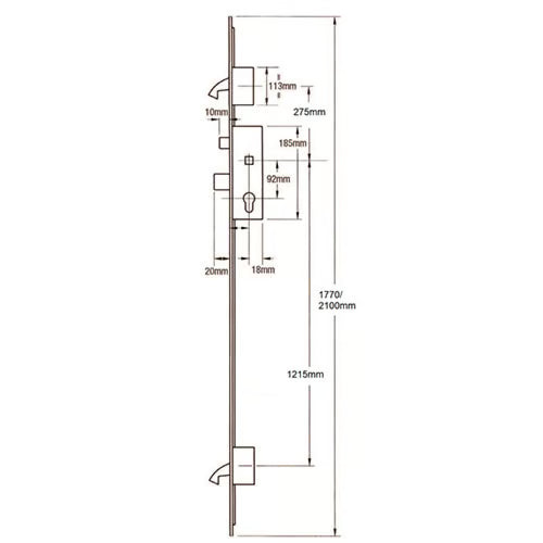 AV2 Latch Deadbolt 2 Hooks Multipoint Door Lock - Heritage Autolocking