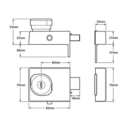(Ex Chubb) 4L67E BS3621:2007 High Security Nightlatch